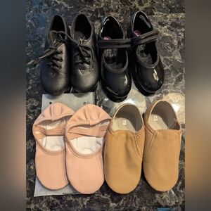 Lot Bundle Of Toddler Dance Shoes 10-10.5 Jazz Ballet Tap